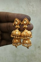 traditional design 20k gold earrings dangle earring handmade jewelry rajasthan - £1,186.25 GBP
