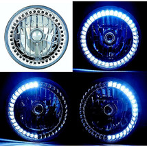 7&quot; Halogen Motorcycle White 40-LED Halo Ring H4 Light Bulb Headlight For... - £31.86 GBP