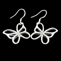 Butterfly Dangle Earrings Silver - £8.18 GBP