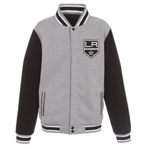 NHL Los Angeles Kings Reversible Full Snap Fleece Jacket JHD 2 Front Logos - £95.56 GBP
