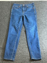 Madewell Women&#39;s Dark Wash 10&quot; High Rise Skinny Denim Blue Jeans 27X27 - $24.69