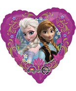 Disney Frozen Heart Shape Foil Mylar Round Balloon Birthday Party Suppli... - $72.85 MXN
