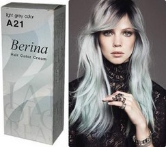 Berina A21 Grey Silver Hair Colour Permanent Cream Hair Dye - $16.99