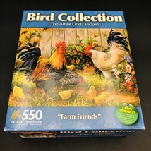 The Art of Linda Picken 550 pc Jigsaw Puzzle Berry Good Friends Bird Col... - £9.55 GBP