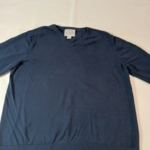 St John's Bay V-Neck Men's Blue Cotton Cashmere Blend Pullover Sweater Size XL image 5