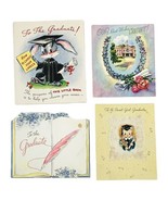 Vintage 1940&#39;s Greeting Card Lot of 4 Graduation Cards Hallmark Rustcraft - $10.33 CAD