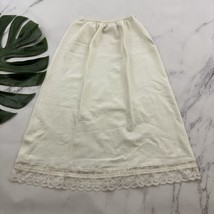 Christian Dior Womens Vintage Slip Skirt Size 27 S Petite White Lace Trim - $27.71