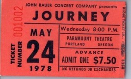 Journey Concert Ticket Stub Peut 24 1978 Portland Oregon - £30.73 GBP