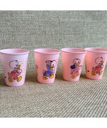 Vintage Disney Huey Dewey Louie Pink Plastic Cups Set of 4 Pajamas 1970s... - $641.17 MXN