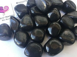 1x Shungite Tumbled Stone XL 30-35mm Reiki Healing Crystal Repels Negative - £2.25 GBP