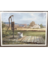 Marc Moon Print Yoders Hand Water Pump Country Farm Scene 63/300 Signed ... - $158.94