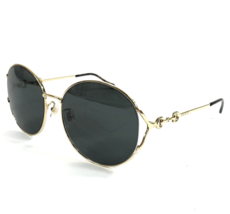 Gucci Sunglasses Frames GG1017SK 001 Gold Round Asian Fit Wire Rim Horse... - $197.99