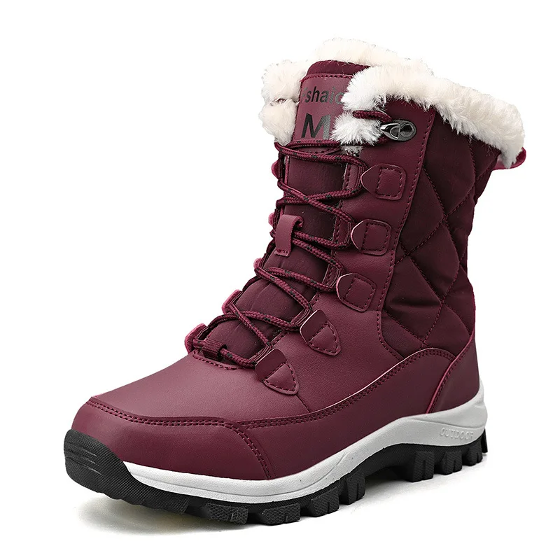 Women  Warm Plush Snow Boots Female Ladies Fashion  Platform Shoes Winter Ankle  - £211.42 GBP