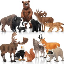 12Pcs North American Forest Animal Figurines, Realistic Jungle Animal Figures Se - £35.43 GBP