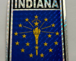 Indiana Flag Reflective Decal Sticker 3&quot;x4&quot; Inches - £3.15 GBP