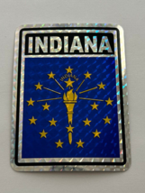 Indiana Flag Reflective Decal Sticker 3&quot;x4&quot; Inches - £3.11 GBP