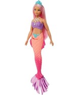 Barbie Dreamtopia Mermaid Doll with Curvy Body, Pink Hair, Pink Ombre Ta... - $17.35