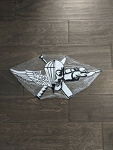 18&quot; Skull Crossbones Wings gem 3d cutout retro USA STEEL plate display a... - £50.99 GBP
