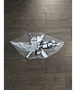 18&quot; Skull Crossbones Wings gem 3d cutout retro USA STEEL plate display a... - $88.01 CAD