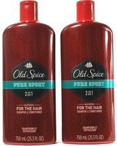 2 Count Old Spice Pure Sport 2in1 For The Hair Shampoo Conditioner Shine 25.3Fl  image 1