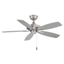 Hampton Bay Gazebo III 42&quot; Indoor/Outdoor Wet Rated Brushed Nickel Ceiling Fan - £54.39 GBP