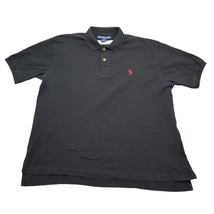 US Polo Assn Shirt Mens XL Black Plain Chest Button Short Sleeve Collared Top - £15.44 GBP