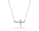 Small sideways cross Women&#39;s Necklace .925 Silver 274042 - £36.07 GBP