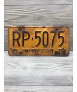 1962 New York License Plate NY Empire State Black on Yellow Orange RP - ... - $376.14 MXN