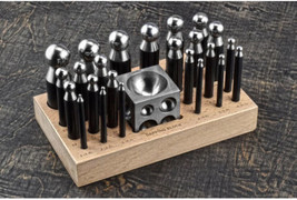 NEW!!! SE 25 PIECE DOMING PUNCH AND DAPPING BLOCK SET WITH WOOD STAND JT... - $99.99