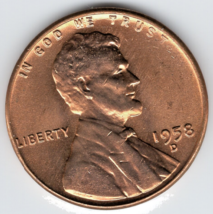 1958 D Denver Lincoln Wheat Cent Brilliant Uncirculated (BU) - $2.80