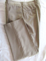 Kenneth Cole Reaction pants slacks Wool-Poly  lined  38X32 brown pleated - £15.33 GBP