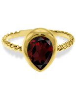 14K SOLID GOLD RINGS WITH NATURAL PEAR SHAPE GARNET - $574.19