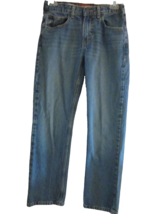 Arizona Boys Blue Denim Jeans Adjustable Waist Relaxed Straight Leg Size 14 R - £6.36 GBP