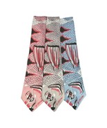 3 Vintage Fox Hill Mens Blue Pink Gray Sunfish Fanciful Fish 1986 Necktie  - $17.81