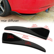 2Pc Car Body Black Rear Bumper Splitters Diffuser Protector Kit Universal V6 - £11.88 GBP