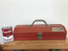 Vintage Vermont American Red Metal Utility Gadget Toolbox Tacklebox 15&quot; ... - £29.25 GBP