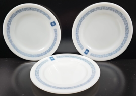 (3) Pyrex Bradford House Bread Plates Set Vintage Restaurant Ware Greek Key Lot - £26.73 GBP