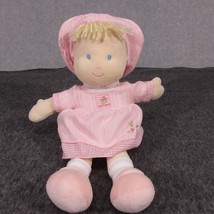 Carter&#39;s Prestige Doll 13 in Plush Pink Dress Baby Soft Lovey Sewn Eyes Blonde - $21.24