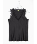 Stella &amp; Dot Shirt Tank Top Black V Neck Lace Sleeveless Stretch Womens ... - £29.05 GBP