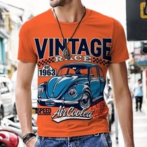 VW Bug Beetle AirCooled Vintage race orange t-shirt - £15.80 GBP