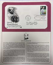 American Mail Cover FDC &amp; Info Sheet Knute Rockne 1988 - £17.86 GBP