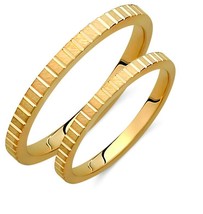 2mm Slim Wedding Bands Set, Minimalist Bands, Wedding Band Pair, Custom Gold Rin - £271.10 GBP