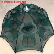 Folded Portable 4/6/8/10/12/16/20 Holes Automatic Fishing Shrimp Trap Fishing Ne - £82.26 GBP