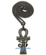 Eye Of Ra on Ankh New Egyptian Pendant with 24 Inch Cuban Necklace Horus - $20.82