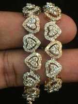 4 Ct Round Cut Simulated Diamond Cluster Pave Bracelet  Gold Plated 925 Silver - £120.56 GBP