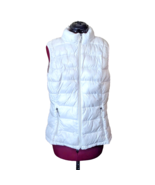Charter Club Puffer Vest White Women Pockets Quilted Full Zip Size Large - £17.16 GBP