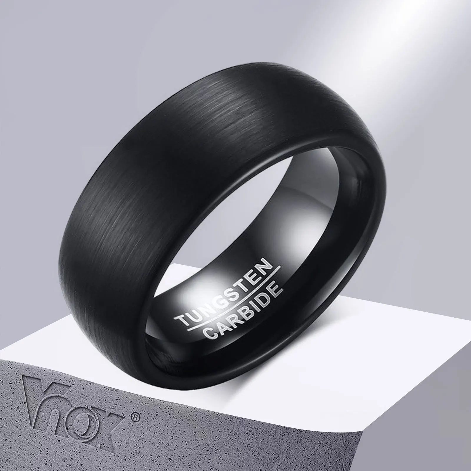 8mm Tungsten Carbide Wedding Band Ring for Men Black Color Not Ccratch - £20.81 GBP
