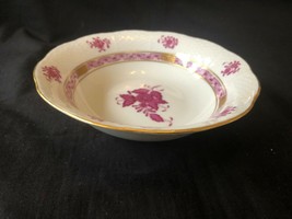 HEREND, RASPBERRY CHINESE BOUQUET APPONYI LITTLE DISH HANDPAINTED PORCELAIN - $48.99