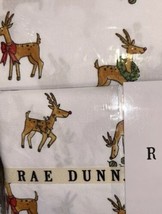 Rae Dunn Reindeer Christmas Holiday Wreath Bow Super Soft TWIN Sheet Set... - $37.83