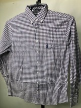 Johnnie-O  Mens Size M White Blue Red Long Sleeve Button Down Shirt - $16.61